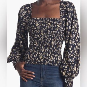 La Ligne Navy Floral Blouse